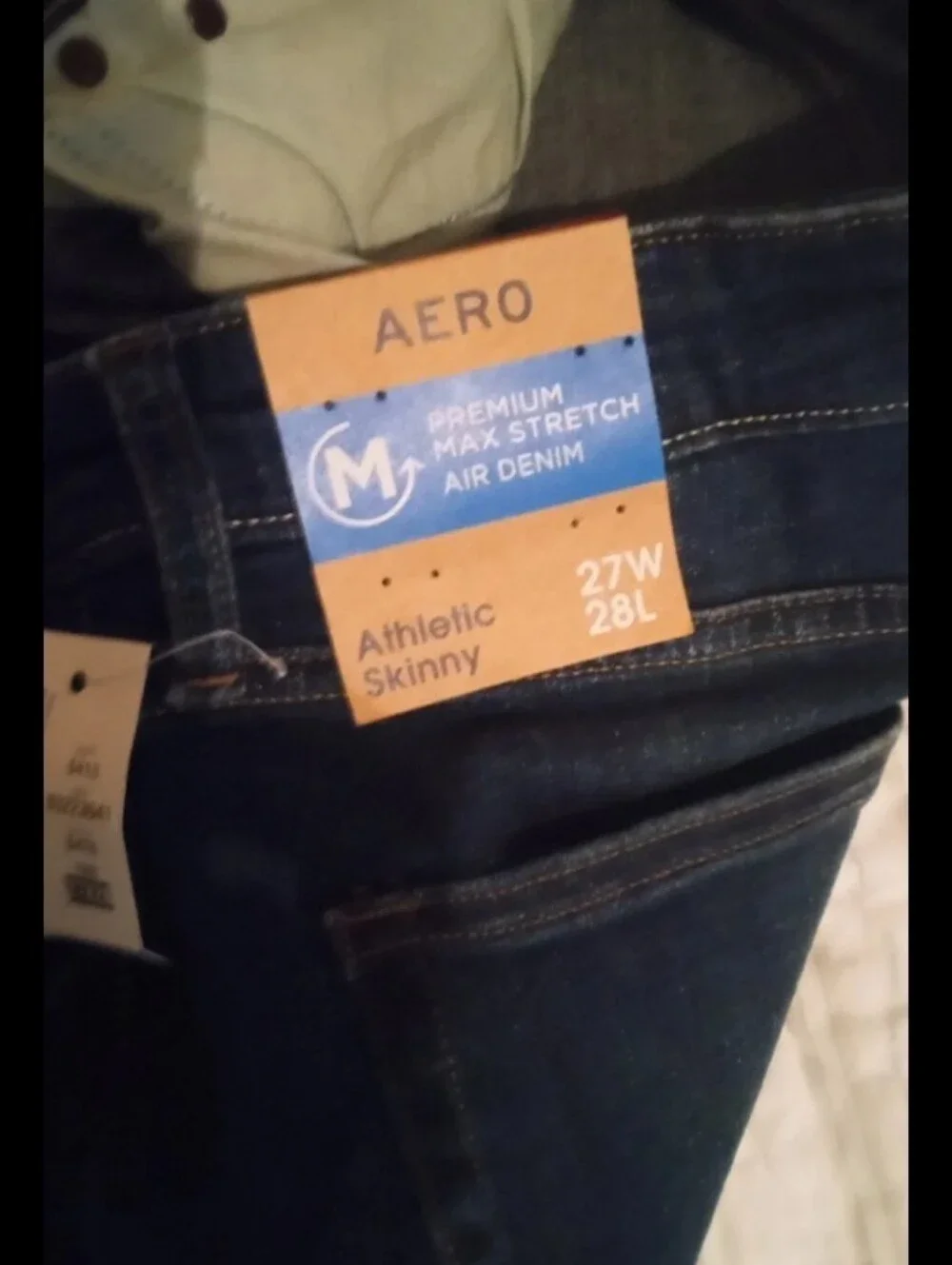 New Aeropostale Premium Max Stretch Athletic Skinny Denim Blue Jeans W27 L28
